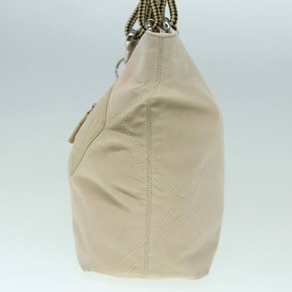 CHANEL Coco Mark Tote Bag Canvas Beige Silver CC - Picture 4 of 16